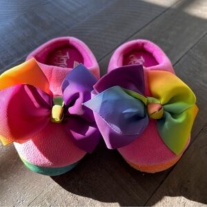 Jojo Siwa Slip On House Slippers Girls Pink With Big Bow Size 9-10